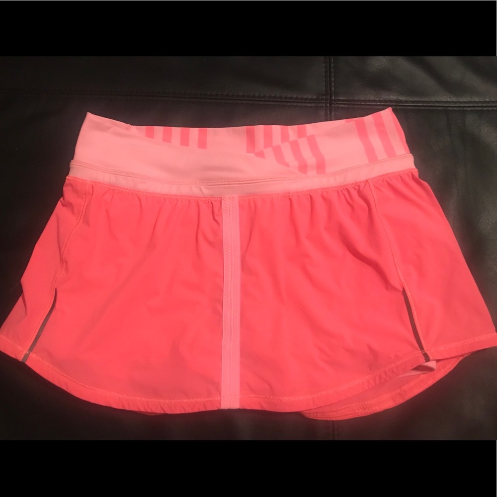 Lululemon tennis yoga peach skirt size 6